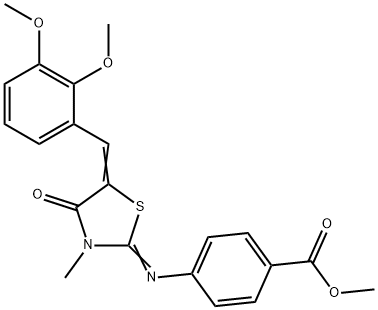 methyl 4-{[5-(2,3-dimethoxybenzylidene)-3-methyl-4-oxo-1,3-thiazolidin-2-ylidene]amino}benzoate,496961-17-2,结构式