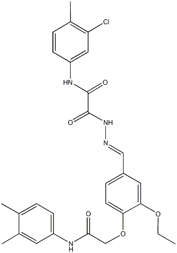 N-(3-chloro-4-methylphenyl)-2-(2-{4-[2-(3,4-dimethylanilino)-2-oxoethoxy]-3-ethoxybenzylidene}hydrazino)-2-oxoacetamide Structure