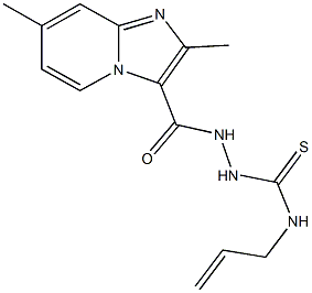 N-allyl-2-[(2,7-dimethylimidazo[1,2-a]pyridin-3-yl)carbonyl]hydrazinecarbothioamide 结构式