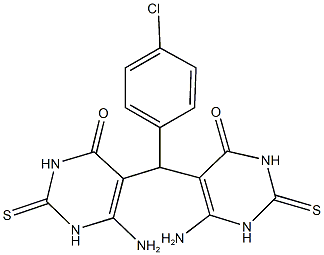 496971-09-6 6-amino-5-[(6-amino-4-oxo-2-thioxo-1,2,3,4-tetrahydropyrimidin-5-yl)(4-chlorophenyl)methyl]-2-thioxo-2,3-dihydropyrimidin-4(1H)-one