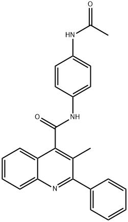 N-[4-(acetylamino)phenyl]-3-methyl-2-phenyl-4-quinolinecarboxamide Struktur
