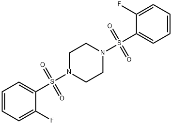 1,4-bis[(2-fluorophenyl)sulfonyl]piperazine Structure