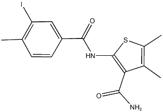 2-[(3-iodo-4-methylbenzoyl)amino]-4,5-dimethyl-3-thiophenecarboxamide Structure