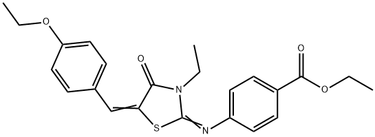 ethyl 4-{[5-(4-ethoxybenzylidene)-3-ethyl-4-oxo-1,3-thiazolidin-2-ylidene]amino}benzoate,497225-67-9,结构式