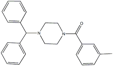 1-benzhydryl-4-(3-methylbenzoyl)piperazine Struktur