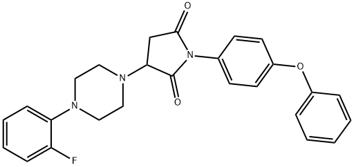 3-[4-(2-fluorophenyl)piperazin-1-yl]-1-(4-phenoxyphenyl)pyrrolidine-2,5-dione Structure