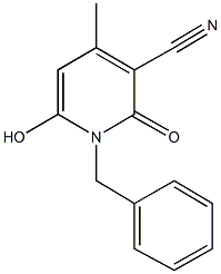 1-benzyl-6-hydroxy-4-methyl-2-oxo-1,2-dihydropyridine-3-carbonitrile 结构式
