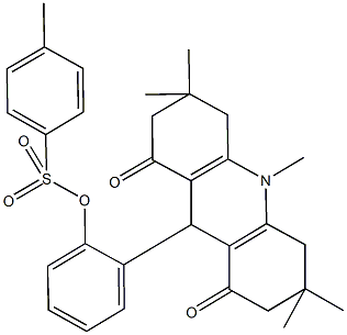 2-(3,3,6,6,10-pentamethyl-1,8-dioxo-1,2,3,4,5,6,7,8,9,10-decahydro-9-acridinyl)phenyl 4-methylbenzenesulfonate Structure