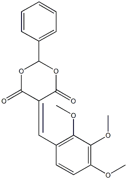 2-phenyl-5-(2,3,4-trimethoxybenzylidene)-1,3-dioxane-4,6-dione Structure