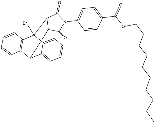 decyl 4-(1-bromo-16,18-dioxo-17-azapentacyclo[6.6.5.0~2,7~.0~9,14~.0~15,19~]nonadeca-2,4,6,9,11,13-hexaen-17-yl)benzoate Struktur