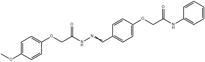 2-(4-{2-[(4-methoxyphenoxy)acetyl]carbohydrazonoyl}phenoxy)-N-phenylacetamide Struktur