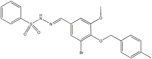 N'-{3-bromo-5-methoxy-4-[(4-methylbenzyl)oxy]benzylidene}benzenesulfonohydrazide Struktur