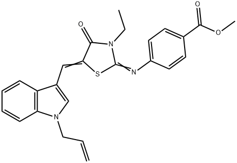 498560-61-5 methyl 4-({5-[(1-allyl-1H-indol-3-yl)methylene]-3-ethyl-4-oxo-1,3-thiazolidin-2-ylidene}amino)benzoate
