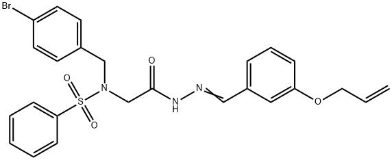 N-(2-{2-[3-(allyloxy)benzylidene]hydrazino}-2-oxoethyl)-N-(4-bromobenzyl)benzenesulfonamide 结构式