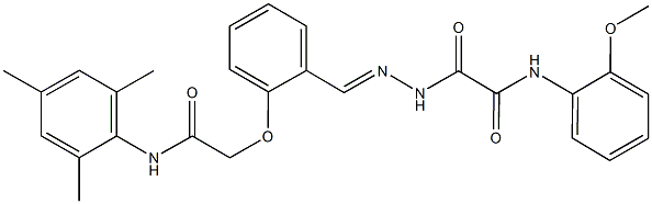 2-(2-{2-[2-(mesitylamino)-2-oxoethoxy]benzylidene}hydrazino)-N-(2-methoxyphenyl)-2-oxoacetamide Struktur
