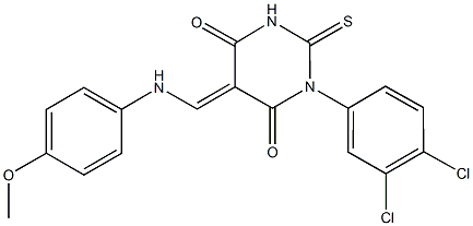 499112-51-5 1-(3,4-dichlorophenyl)-5-[(4-methoxyanilino)methylene]-2-thioxodihydro-4,6(1H,5H)-pyrimidinedione