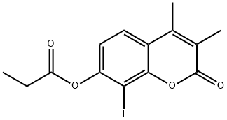 8-iodo-3,4-dimethyl-2-oxo-2H-chromen-7-yl propionate 结构式
