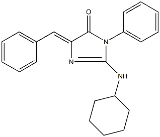 5-benzylidene-2-(cyclohexylamino)-3-phenyl-3,5-dihydro-4H-imidazol-4-one,499132-88-6,结构式
