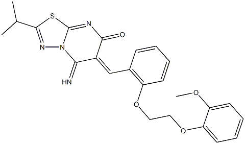 499133-22-1 5-imino-2-isopropyl-6-{2-[2-(2-methoxyphenoxy)ethoxy]benzylidene}-5,6-dihydro-7H-[1,3,4]thiadiazolo[3,2-a]pyrimidin-7-one
