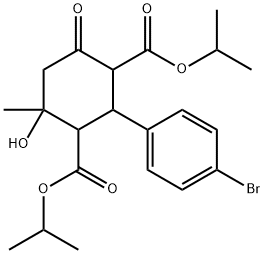 diisopropyl 2-(4-bromophenyl)-4-hydroxy-4-methyl-6-oxo-1,3-cyclohexanedicarboxylate Structure