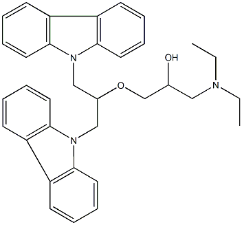 1-[2-(9H-carbazol-9-yl)-1-(9H-carbazol-9-ylmethyl)ethoxy]-3-(diethylamino)-2-propanol Struktur