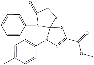 methyl 1-(4-methylphenyl)-8-oxo-9-phenyl-4,6-dithia-1,2,9-triazaspiro[4.4]non-2-ene-3-carboxylate Structure