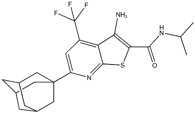 6-(1-adamantyl)-3-amino-N-isopropyl-4-(trifluoromethyl)thieno[2,3-b]pyridine-2-carboxamide Structure