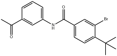 N-(3-acetylphenyl)-3-bromo-4-tert-butylbenzamide Struktur