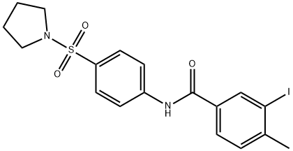 3-iodo-4-methyl-N-[4-(1-pyrrolidinylsulfonyl)phenyl]benzamide Structure
