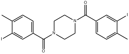1,4-bis(3-iodo-4-methylbenzoyl)piperazine Structure