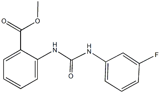 methyl 2-{[(3-fluoroanilino)carbonyl]amino}benzoate Struktur