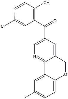 (5-chloro-2-hydroxyphenyl)(9-methyl-5H-chromeno[4,3-b]pyridin-3-yl)methanone Structure