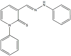 1-phenyl-2-thioxo-1,2-dihydro-3-pyridinecarbaldehyde phenylhydrazone Structure