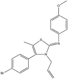 N-(3-allyl-4-(4-bromophenyl)-5-methyl-1,3-thiazol-2(3H)-ylidene)-N-(4-methoxyphenyl)amine 结构式