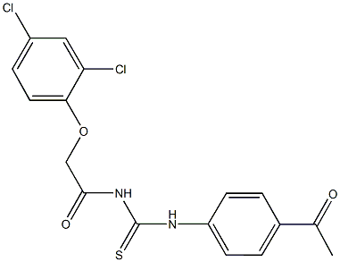 N-(4-acetylphenyl)-N'-[(2,4-dichlorophenoxy)acetyl]thiourea Struktur