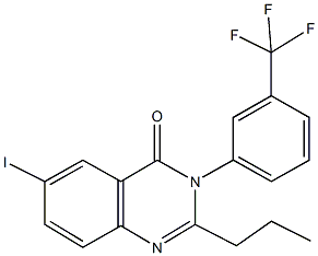 6-iodo-2-propyl-3-[3-(trifluoromethyl)phenyl]quinazolin-4(3H)-one 结构式