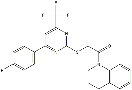 2-(3,4-dihydro-1(2H)-quinolinyl)-2-oxoethyl 4-(4-fluorophenyl)-6-(trifluoromethyl)-2-pyrimidinyl sulfide Struktur