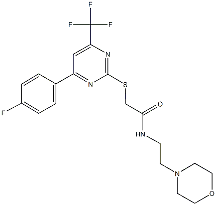 2-{[4-(4-fluorophenyl)-6-(trifluoromethyl)-2-pyrimidinyl]sulfanyl}-N-[2-(4-morpholinyl)ethyl]acetamide Structure