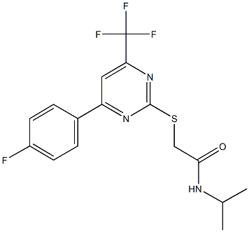 2-{[4-(4-fluorophenyl)-6-(trifluoromethyl)-2-pyrimidinyl]sulfanyl}-N-isopropylacetamide Structure