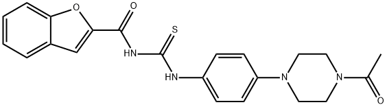 N-[4-(4-acetyl-1-piperazinyl)phenyl]-N'-(1-benzofuran-2-ylcarbonyl)thiourea Struktur