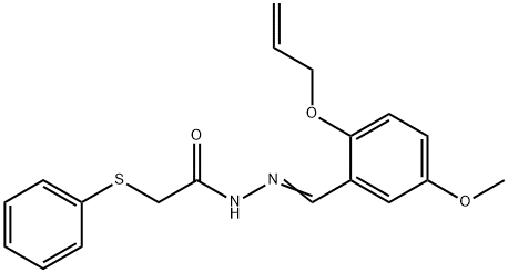 N'-[2-(allyloxy)-5-methoxybenzylidene]-2-(phenylsulfanyl)acetohydrazide 结构式