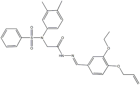 N-(2-{2-[4-(allyloxy)-3-ethoxybenzylidene]hydrazino}-2-oxoethyl)-N-(3,4-dimethylphenyl)benzenesulfonamide 结构式