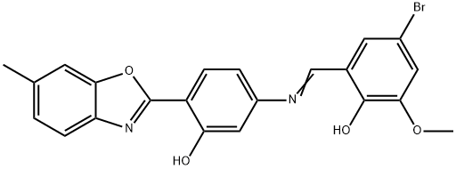 505063-26-3 4-bromo-2-({[3-hydroxy-4-(6-methyl-1,3-benzoxazol-2-yl)phenyl]imino}methyl)-6-methoxyphenol