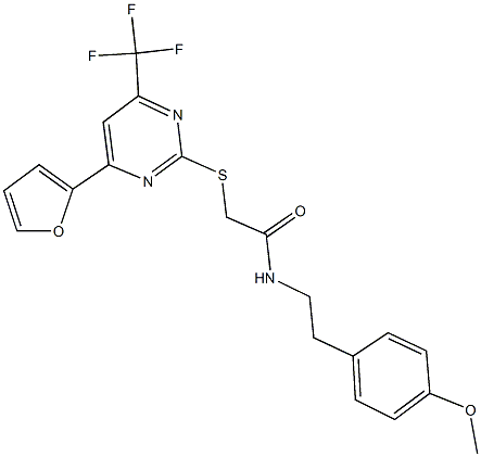 505064-38-0 2-{[4-(2-furyl)-6-(trifluoromethyl)-2-pyrimidinyl]sulfanyl}-N-[2-(4-methoxyphenyl)ethyl]acetamide