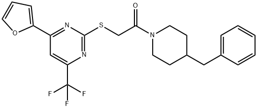 2-(4-benzyl-1-piperidinyl)-2-oxoethyl 4-(2-furyl)-6-(trifluoromethyl)-2-pyrimidinyl sulfide,505064-49-3,结构式