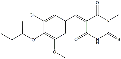 5-(4-sec-butoxy-3-chloro-5-methoxybenzylidene)-1-methyl-2-thioxodihydro-4,6(1H,5H)-pyrimidinedione|