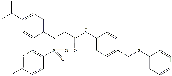 506448-01-7 2-{4-isopropyl[(4-methylphenyl)sulfonyl]anilino}-N-{2-methyl-4-[(phenylsulfanyl)methyl]phenyl}acetamide