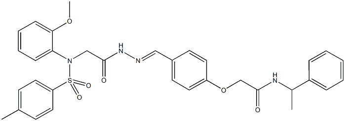 508184-15-4 2-{4-[2-({2-methoxy[(4-methylphenyl)sulfonyl]anilino}acetyl)carbohydrazonoyl]phenoxy}-N-(1-phenylethyl)acetamide