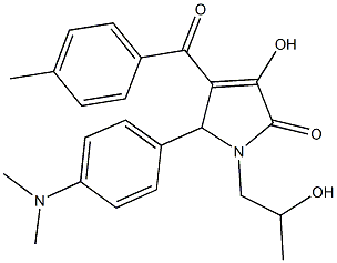 5-[4-(dimethylamino)phenyl]-3-hydroxy-1-(2-hydroxypropyl)-4-(4-methylbenzoyl)-1,5-dihydro-2H-pyrrol-2-one Structure