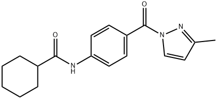 N-{4-[(3-methyl-1H-pyrazol-1-yl)carbonyl]phenyl}cyclohexanecarboxamide,511517-49-0,结构式